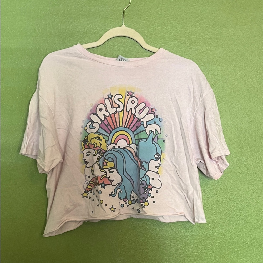 Girls Rule DC Comics Graphic Crop Top Shirt